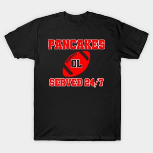 O-Line Pancakes Served 24/7 American Football T-Shirt